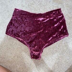 Velvet Burgundy Women's Shorts pole dance